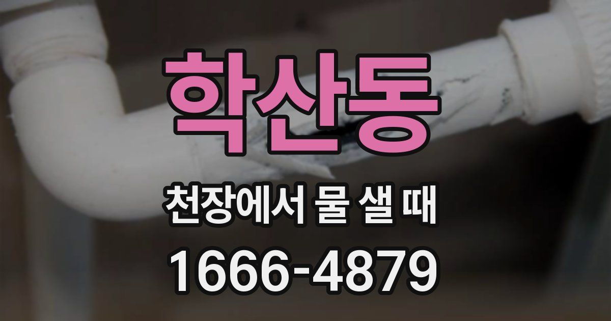 학산동 천장에서 물 샐 때