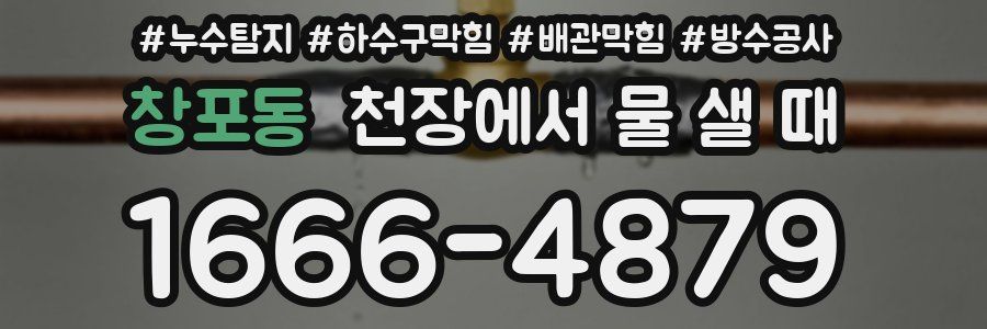 창포동 천장에서 물 샐 때