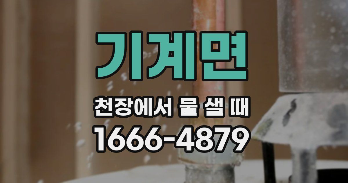 기계면 천장에서 물 샐 때