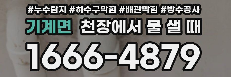 기계면 천장에서 물 샐 때
