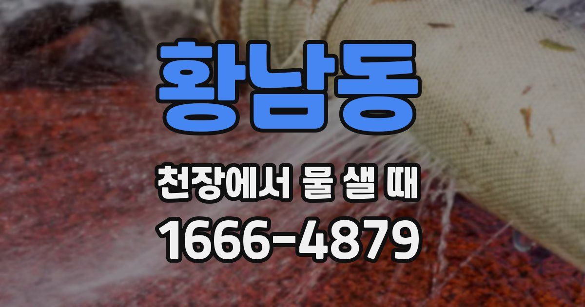 황남동 천장에서 물 샐 때