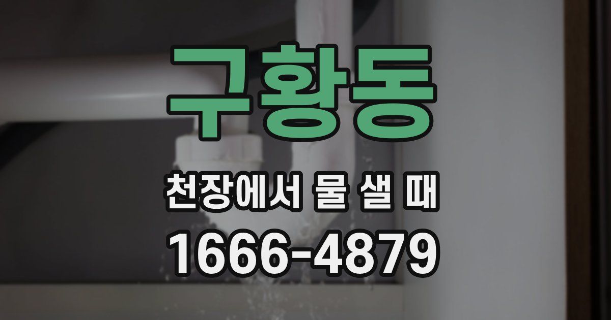 구황동 천장에서 물 샐 때