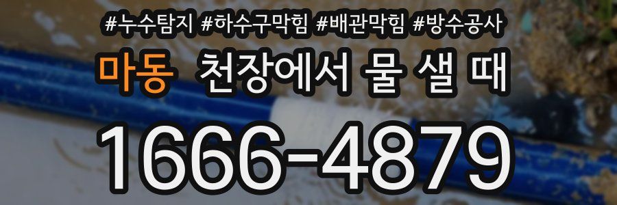 마동 천장에서 물 샐 때