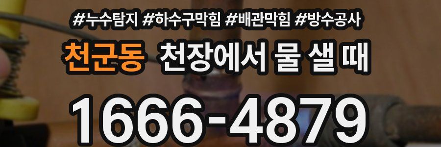 천군동 천장에서 물 샐 때