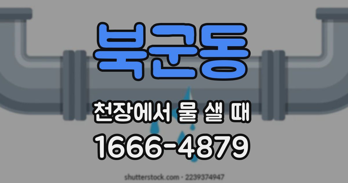 북군동 천장에서 물 샐 때