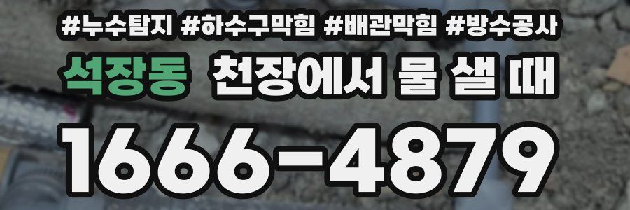 석장동 천장에서 물 샐 때