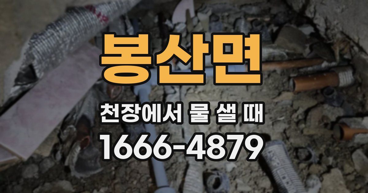 봉산면 천장에서 물 샐 때