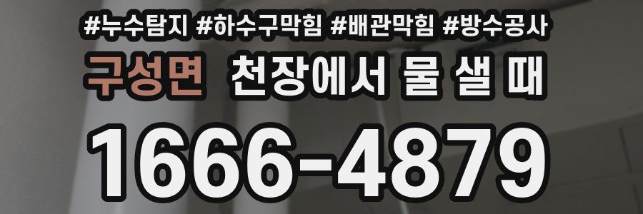 구성면 천장에서 물 샐 때