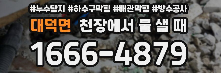 대덕면 천장에서 물 샐 때