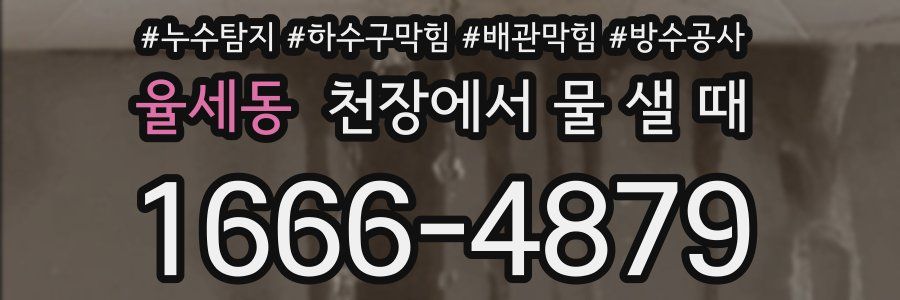 율세동 천장에서 물 샐 때