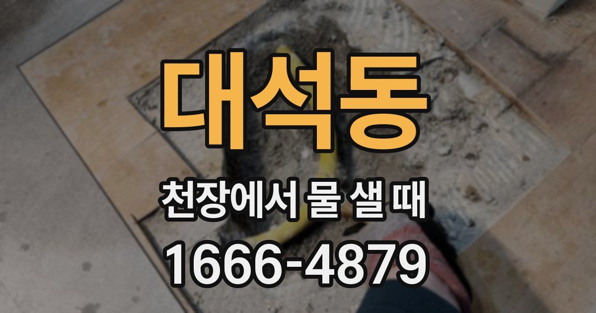 대석동 천장에서 물 샐 때