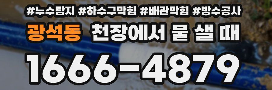 광석동 천장에서 물 샐 때