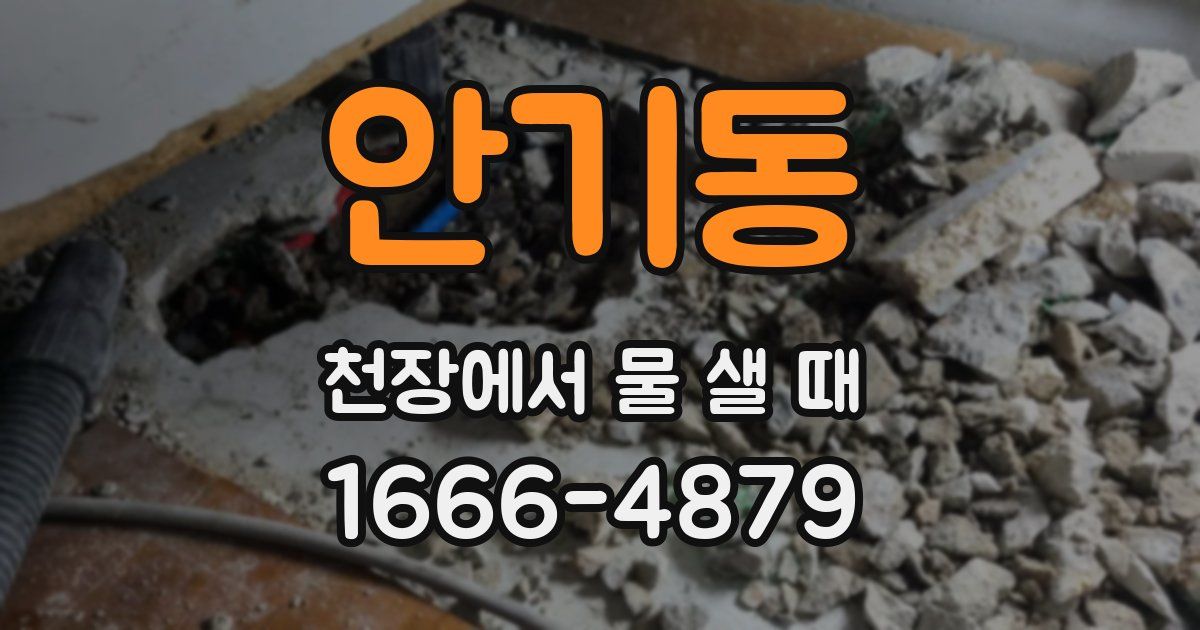 안기동 천장에서 물 샐 때