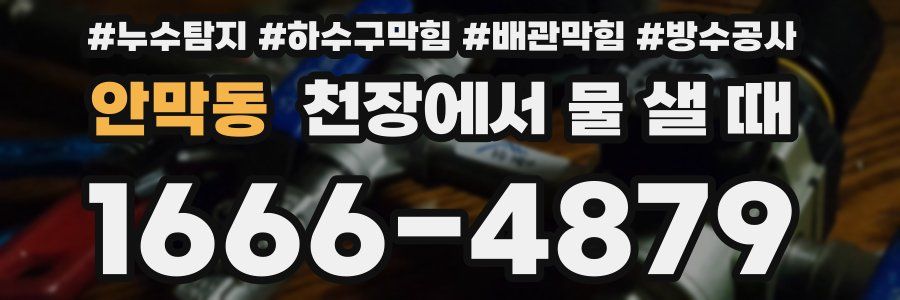 안막동 천장에서 물 샐 때