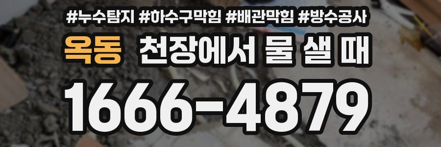 옥동 천장에서 물 샐 때