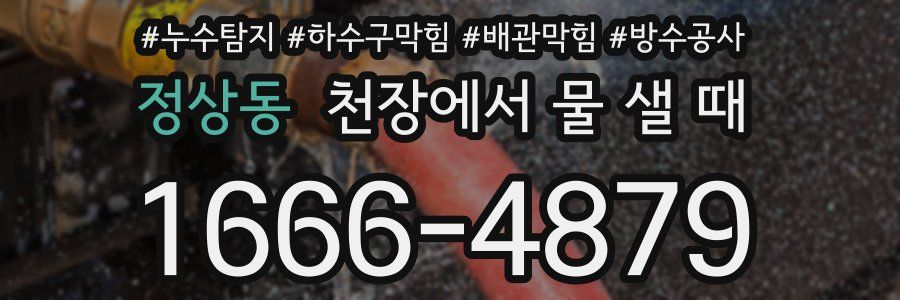 정상동 천장에서 물 샐 때