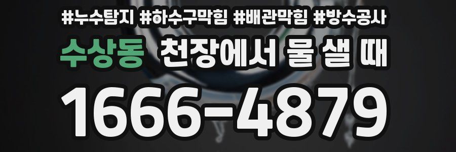 수상동 천장에서 물 샐 때