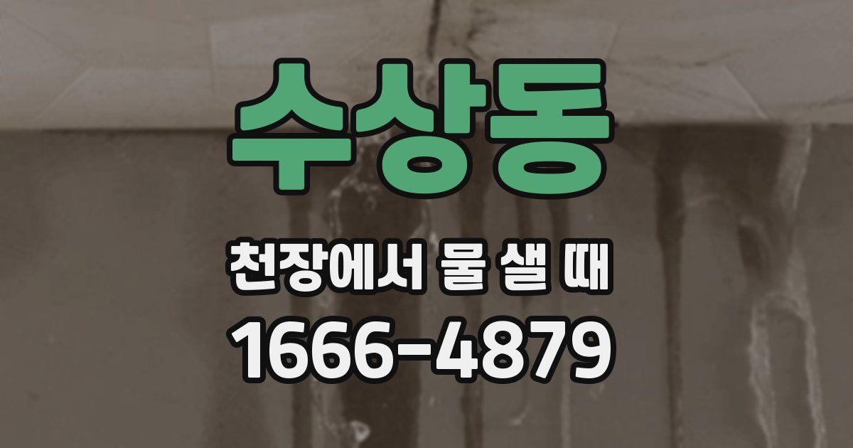 수상동 천장에서 물 샐 때
