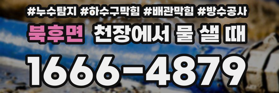 북후면 천장에서 물 샐 때