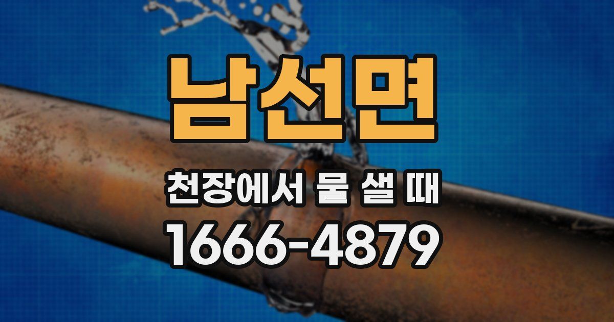 남선면 천장에서 물 샐 때