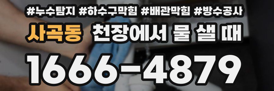 사곡동 천장에서 물 샐 때