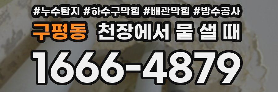 구평동 천장에서 물 샐 때