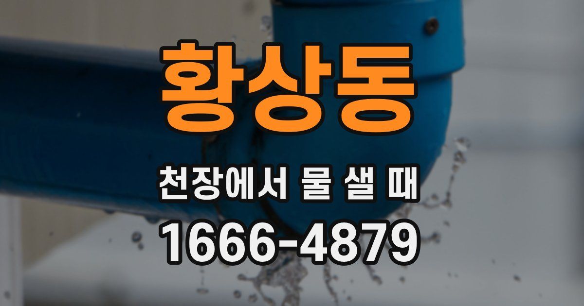 황상동 천장에서 물 샐 때