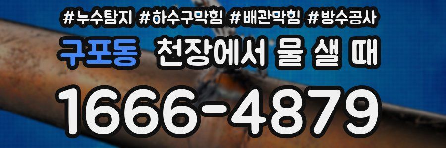 구포동 천장에서 물 샐 때