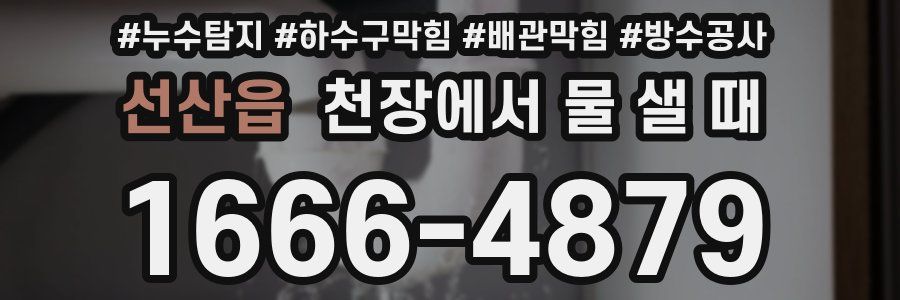 선산읍 천장에서 물 샐 때