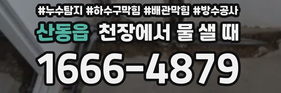산동읍 천장에서 물 샐 때