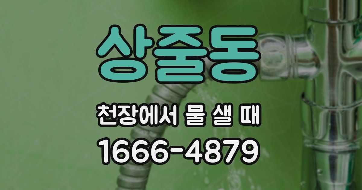 상줄동 천장에서 물 샐 때