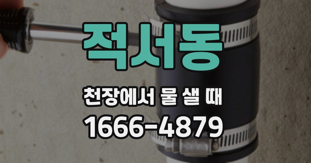 적서동 천장에서 물 샐 때
