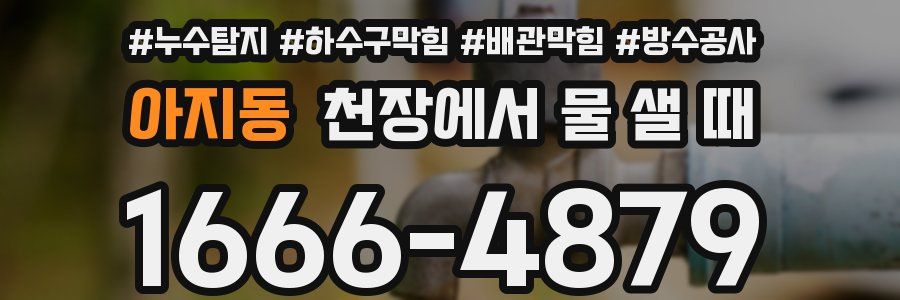 아지동 천장에서 물 샐 때