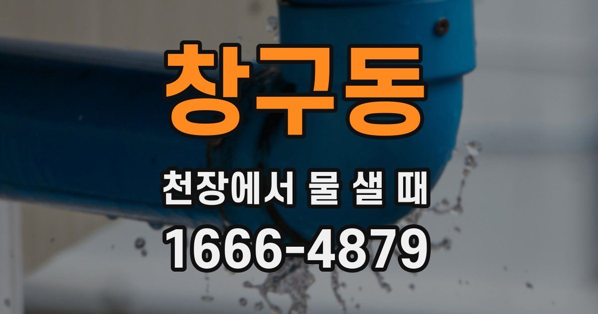창구동 천장에서 물 샐 때