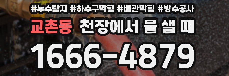 교촌동 천장에서 물 샐 때