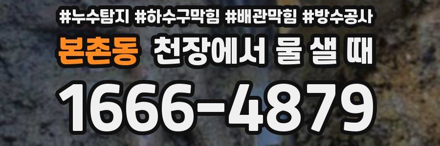 본촌동 천장에서 물 샐 때