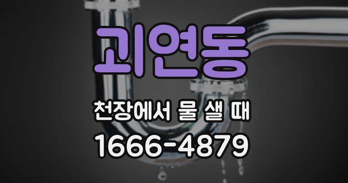 괴연동 천장에서 물 샐 때