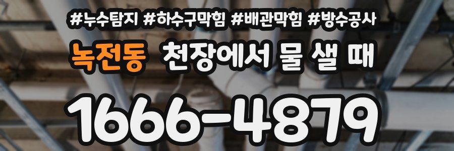 녹전동 천장에서 물 샐 때
