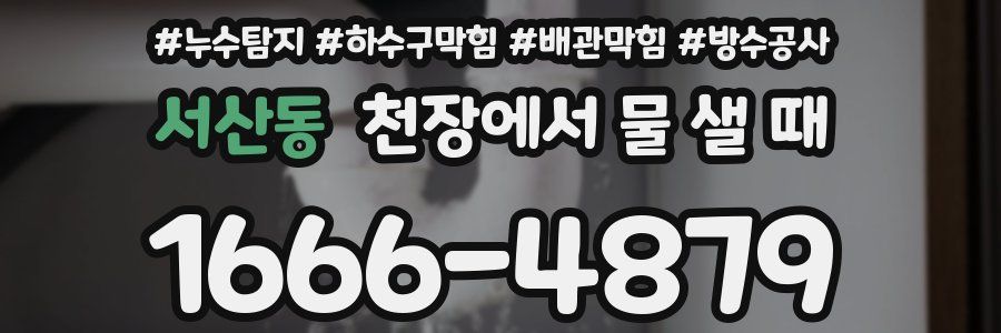 서산동 천장에서 물 샐 때