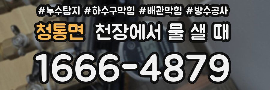 청통면 천장에서 물 샐 때