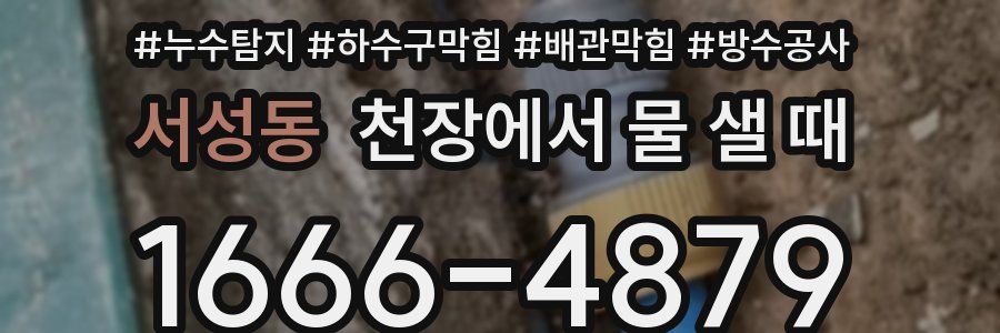 서성동 천장에서 물 샐 때