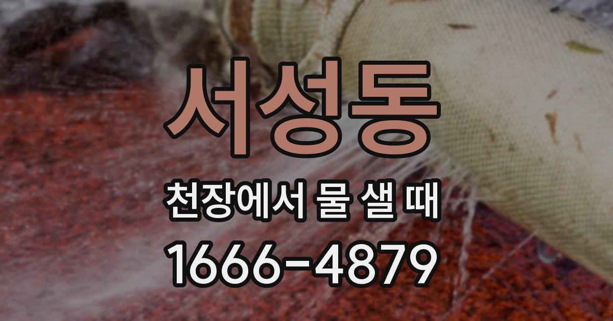 서성동 천장에서 물 샐 때