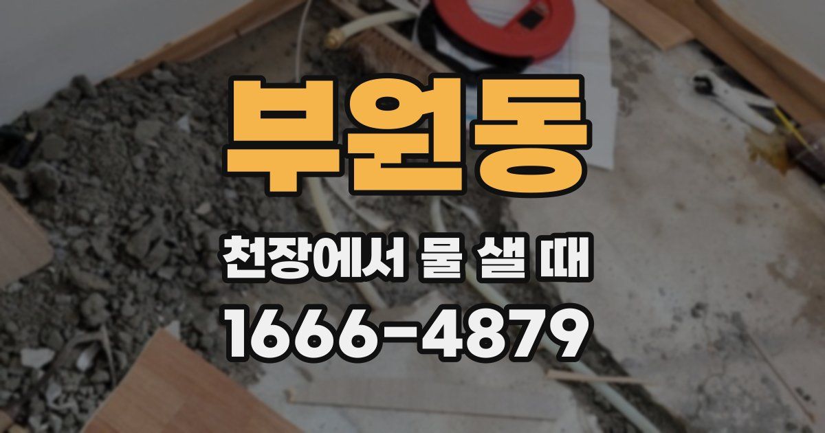 부원동 천장에서 물 샐 때