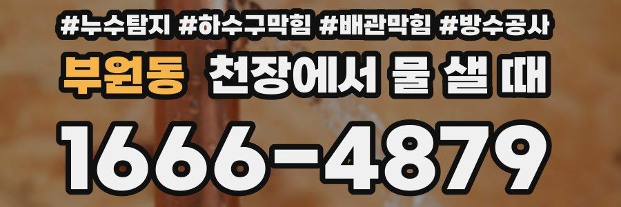 부원동 천장에서 물 샐 때