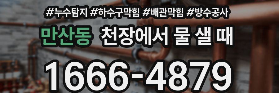 만산동 천장에서 물 샐 때
