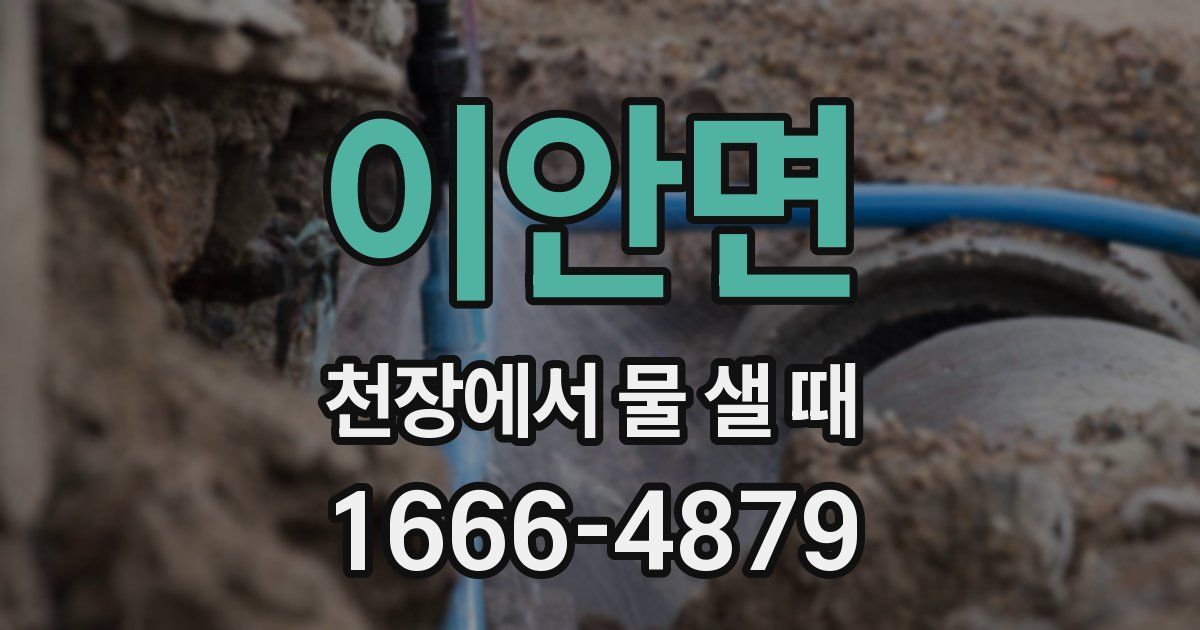 이안면 천장에서 물 샐 때