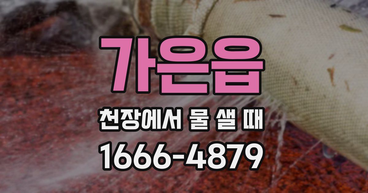 가은읍 천장에서 물 샐 때