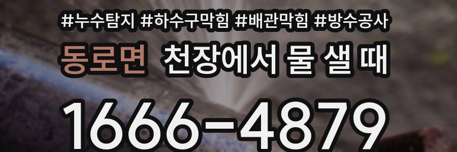 동로면 천장에서 물 샐 때