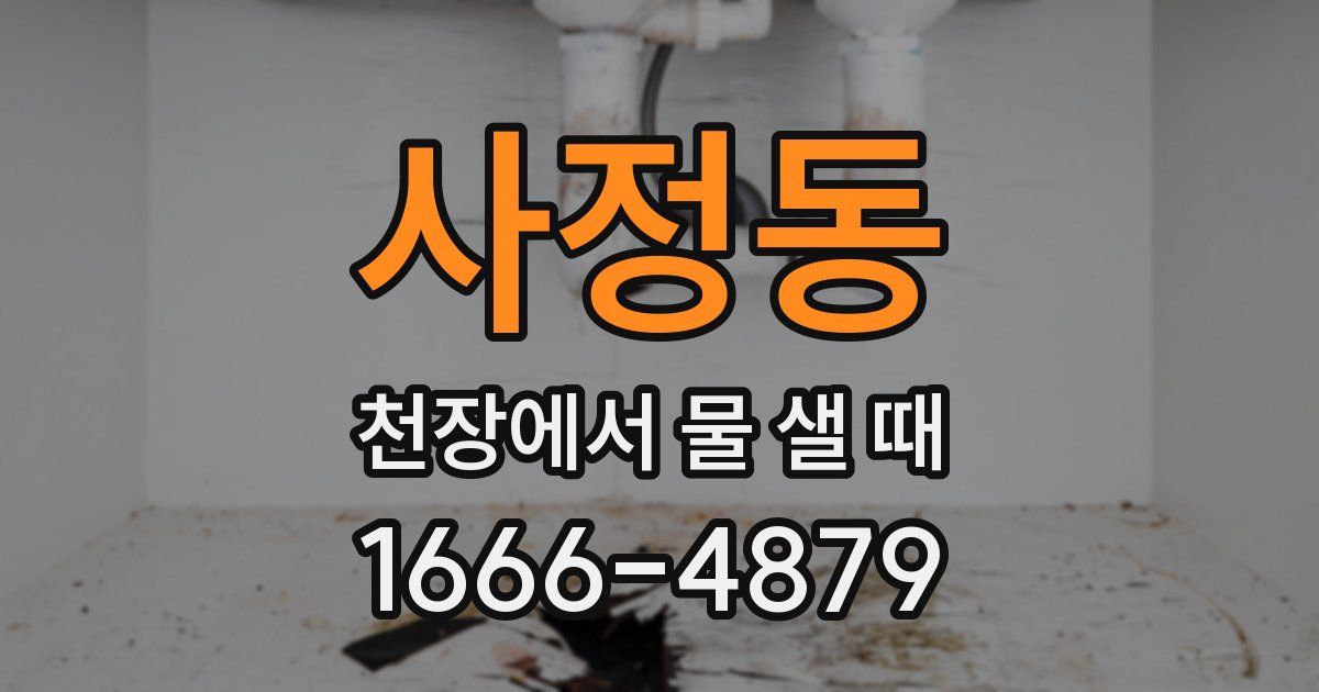 사정동 천장에서 물 샐 때