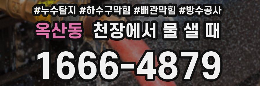 옥산동 천장에서 물 샐 때